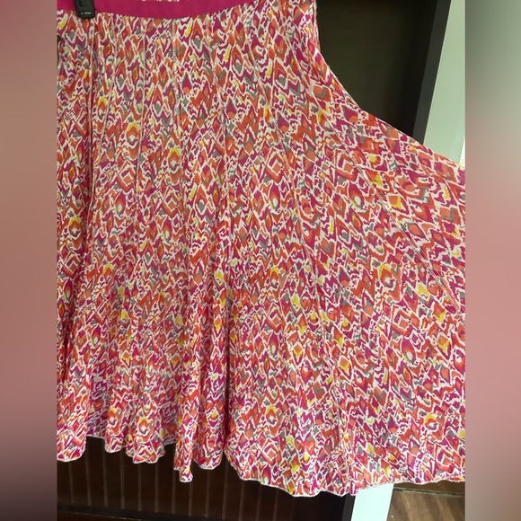 Y2K FOCUS LIFESTYLE Ikat Print Gathered Midi Skirt Indie Sleeze Boho Artsy Sz 10 - Picture 5 of 14